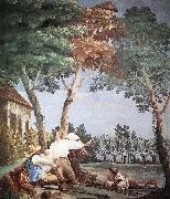 TIEPOLO, Giovanni Domenico Peasants at Rest r oil painting artist
